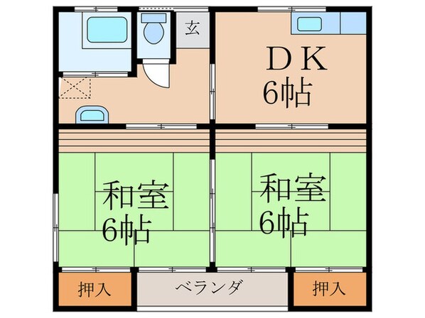 コーポ津の熊の物件間取画像